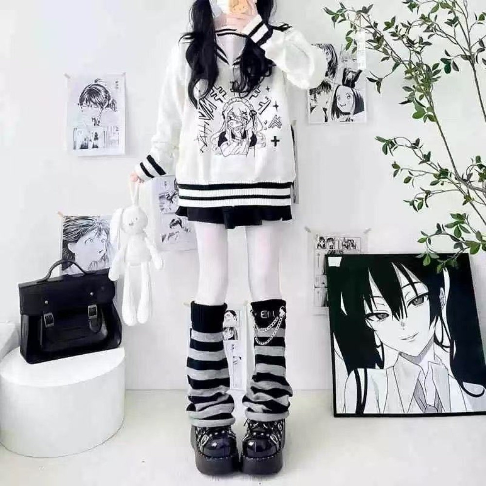 Boot Sock Slouchy - Японские вязаные гетры в стиле харадзюку,